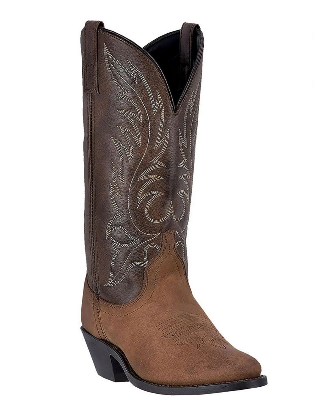 Laredo Ladies Kadi Distressed Brown Western Boots Size 6.5 Leather Embroidered